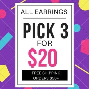 ALL EARRINGS 3 for $20